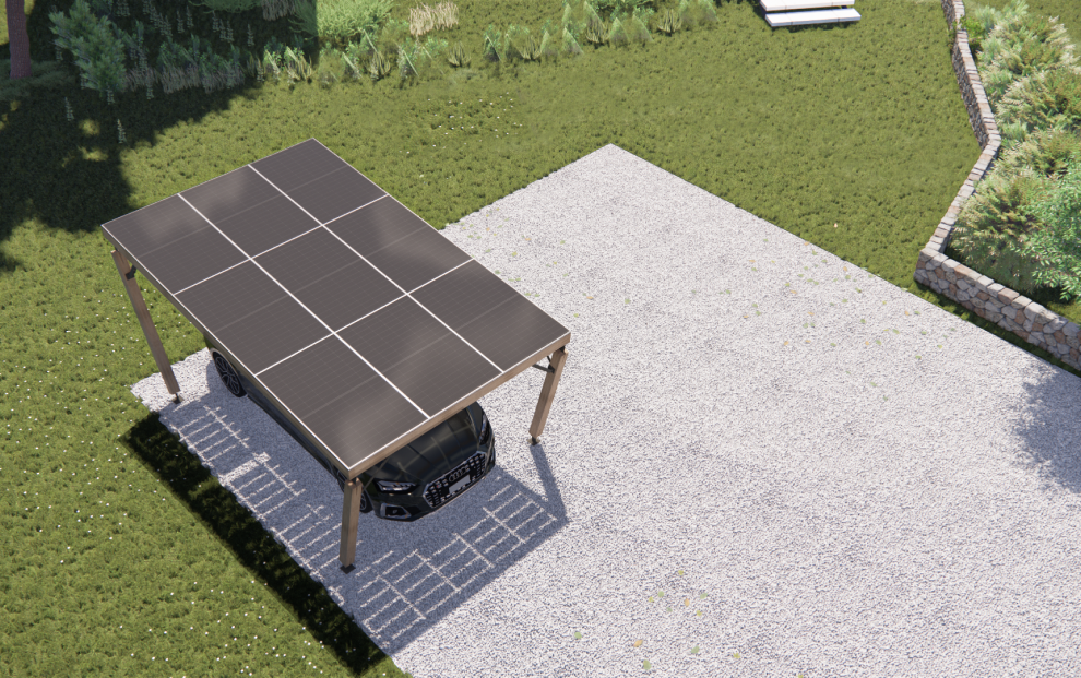 Carport solaire bois T1